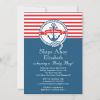 Ancre moderne Nautical Sailboat Baby shower Boy