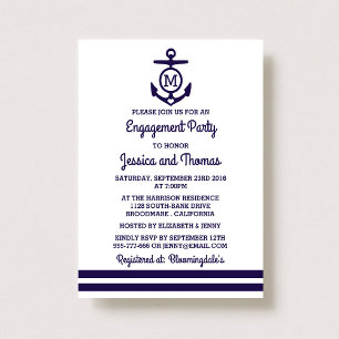 Invitation Ancre Monogramme de la Marine