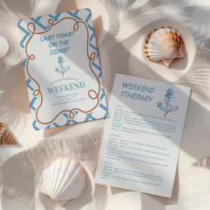 Invitation Ancre nautique Bow Motif Bachelorette Week-end