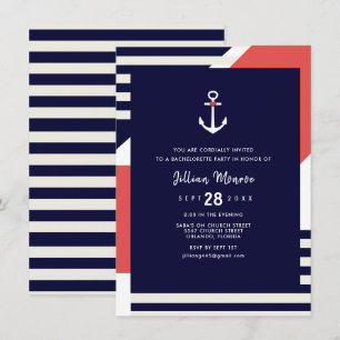 Invitation Ancre nautique de la bande moderne Bachelorette Pa