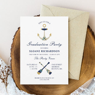 Invitation Ancre nautique et Oars Marine Graduation Party