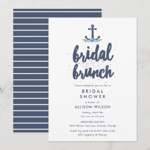 Invitation Ancre nautique Floral Bridal Brunch Douche