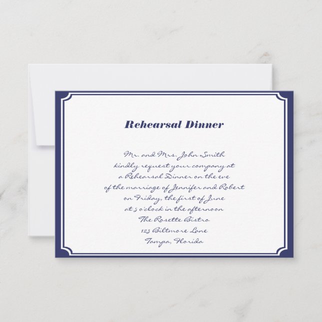Invitation Ancre nautique sur la répétition de mariage de (Devant)
