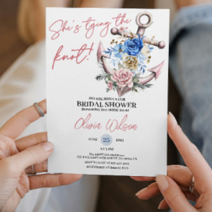 Invitation Ancre nouant le nœud : Fête de mariage nautique po