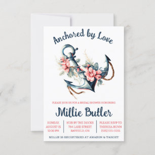 Invitation Ancré par l'Amour ! Fête des mariées d'Ancre de ba