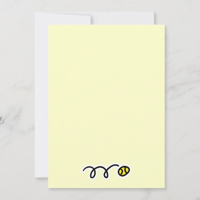 Invitation and stationery with tennis ball design (Front)