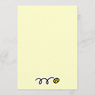 Invitation and stationery with tennis ball design