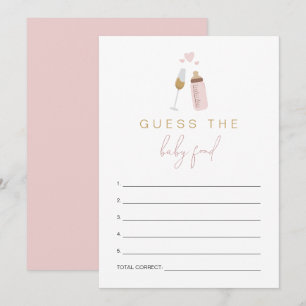Invitation ANDI Pink Poppin' Bouteilles Guess the Baby Food G