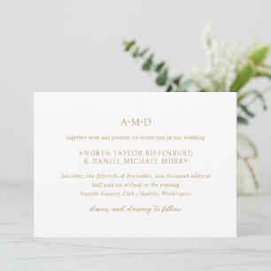 Invitation Andrea Gold Elegant Wedding