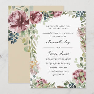 Invitation Anemone Blush   Mariage botanique rose