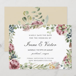Invitation Anemone Blush Rose Neutre mariage Enregistrer la d