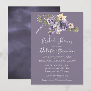 Invitation Anemone Garden Creme violet Fête des mariées Boho