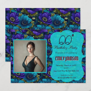 Invitation Anémones Colorées Cadeau D'anniversaire Pour Femme