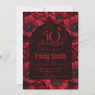 Invitation Anémones Personnalisées Fantaisie 1er Anniversaire