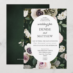 Invitation Anéone blanche sur Mariage Emerald