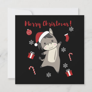Invitation Ânes de Noël Animaux d'hiver