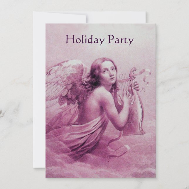 INVITATION ANGE JOUE LA LYRE SUR LES NUAGES (Devant)