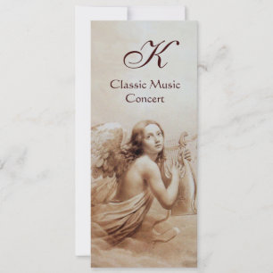 Invitation ANGE JOUER LYRA SUR LES NUAGES, Monogramme