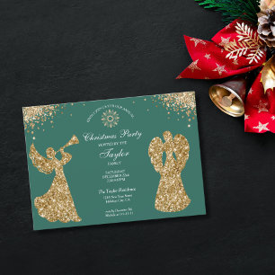 Invitation Ange Noël Arbre Famille Dîner
