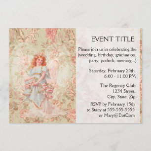 Invitation Angel aux fleurs