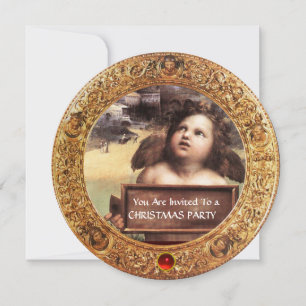 Invitation ANGEL, CHERUB WINGÉ PARTI NOËL Red Ruby Gem