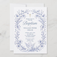Anges Chérubins Vintage Baptême Bleu