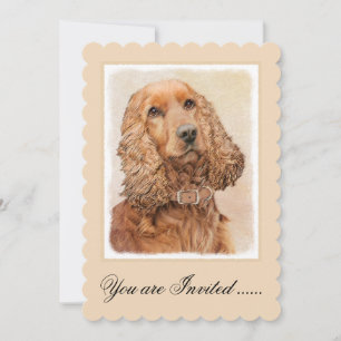 Invitation Anglais Cocker Peinture Espagnole - Art Chien orig