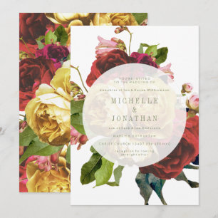 Invitation Anglais Jardin Bohème Vintage Rose