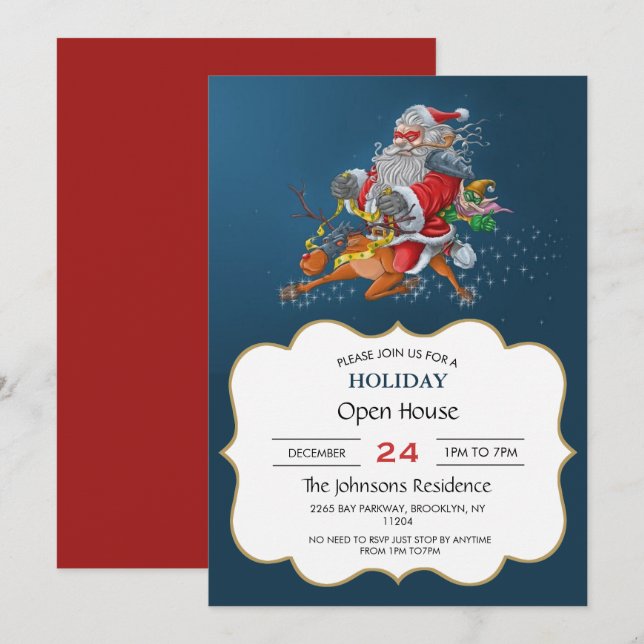 Invitation Angry Santa Claus (Devant / Derrière)