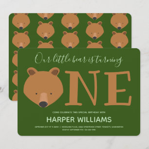 Invitation Animal Bear 1er anniversaire
