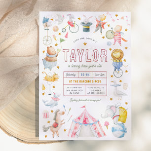 Invitation Animal Circus   Carnaval d'aquarelle