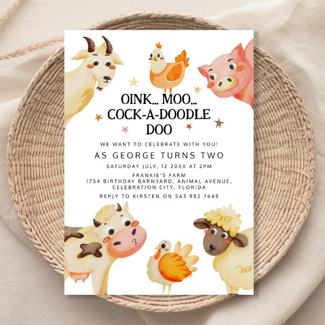 Invitation Animal de ferme Barnyard fête d'anniversaire (Créateur téléchargé)