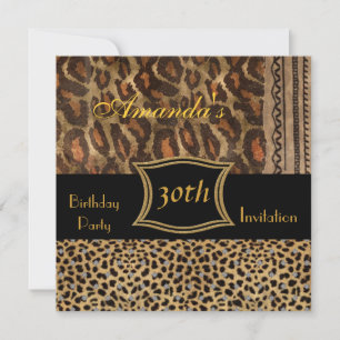 Invitation Animal Leopard 30e fête d'anniversaire