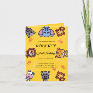 Invitation animal sauvage premier anniversaire