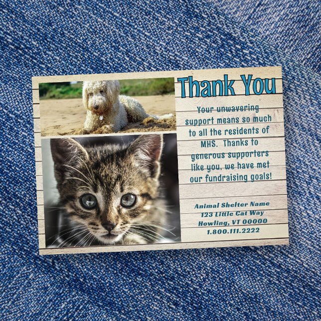 Invitation Animal Shelter Photo Template Thank You Cards (Créateur téléchargé)