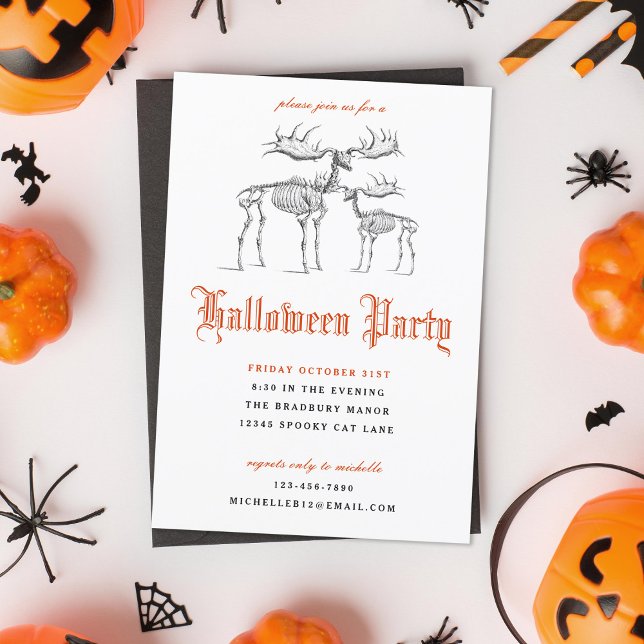 Invitation Animal Skeletons Fête d'Halloween (Créateur téléchargé)