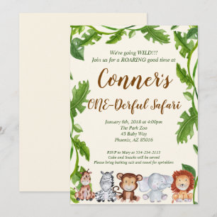 Invitation animale de fête d'anniversaire de
