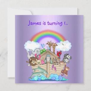 Invitation animale Noahs ark PURPLE 2