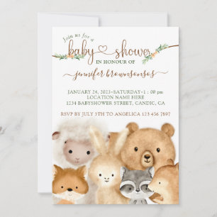 Invitation Animaux Bébés Mignons