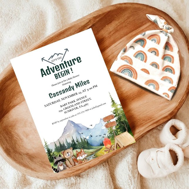 Invitation Animaux boisés rustiques Baby shower d'aventure In (Créateur téléchargé)