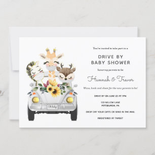Invitation Animaux Conduits Par Baby shower Parade