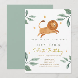 Invitation Animaux d'aquarelle de premier annivers