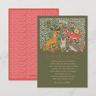 Invitation Animaux de bois Baby shower Déchets Raffle