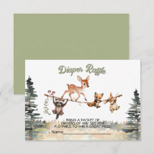 Invitation Animaux de bois Clothesline Raffle de couches fore