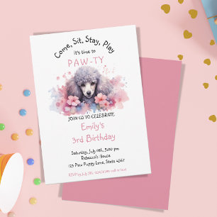 Invitation Animaux de compagnie Chien de caniche Anniversaire