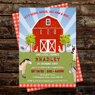 Invitation Animaux de ferme 2e anniversaire