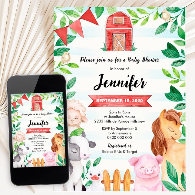 Invitation Animaux de ferme Anniversaire (Créateur téléchargé)