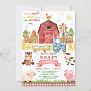 Invitation Animaux de ferme Anniversaire