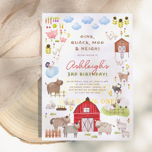 Invitation Animaux de ferme Barnyard Bash fête d'anniversaire