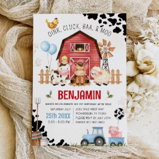Invitation Animaux de ferme Barnyard FARM ANNIVERSAIRE Invita